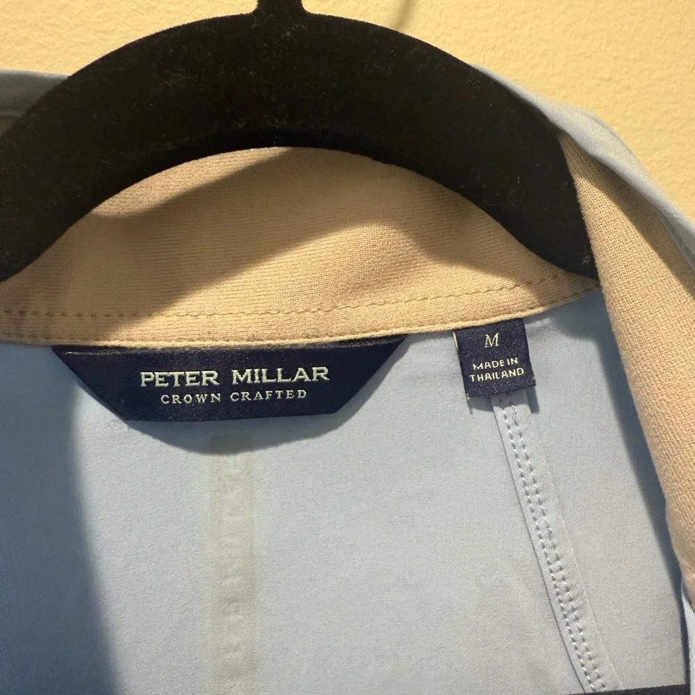 Peter Millar Tahoe Blue Flex Adapt Half Zip Golf Crown Crafted Pullover